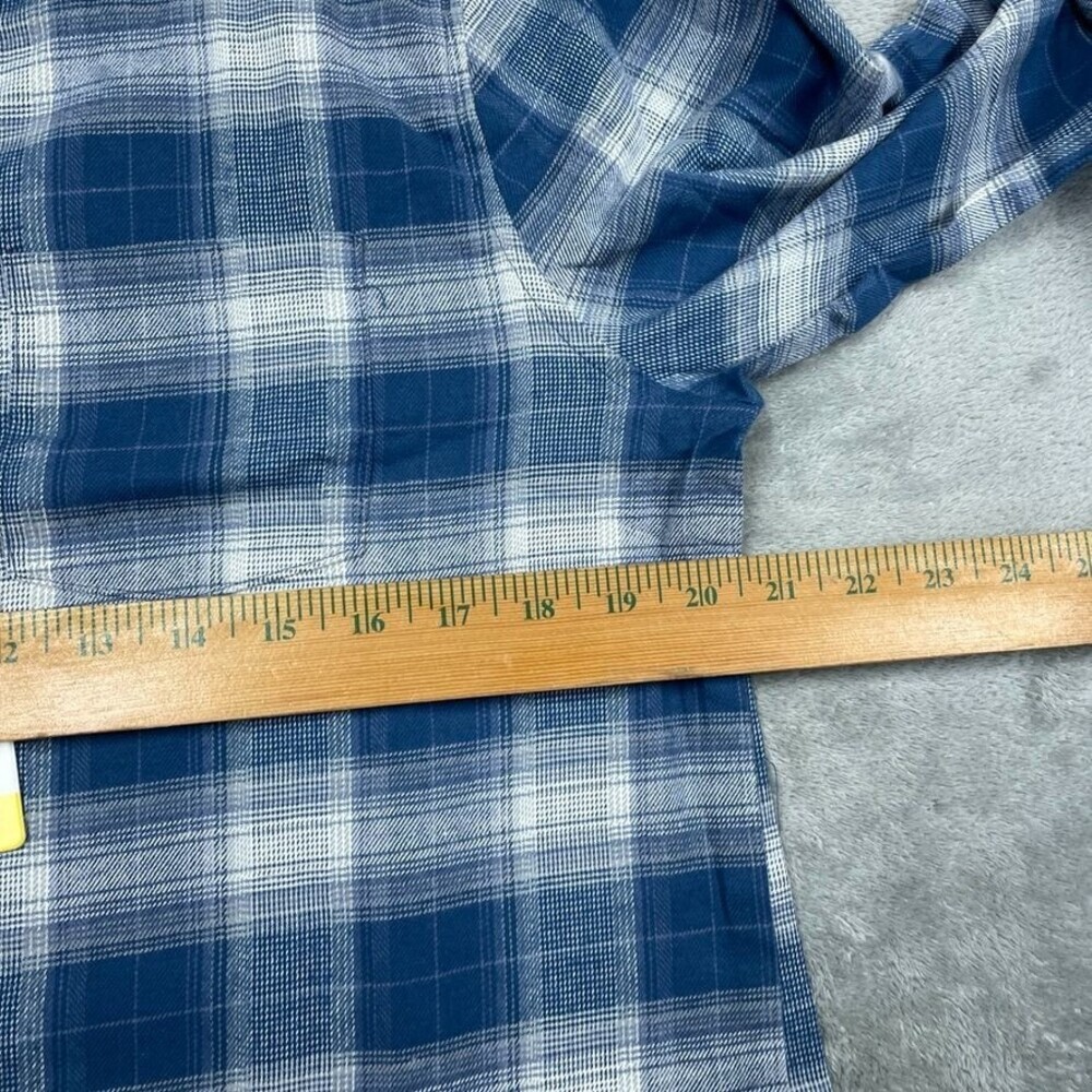 Weatherproof Vintage Blue Plaid Comfort Stretch Shirt Size S d0021 - Picture 14 of 15
